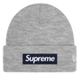 SUPREME X NEW ERA GREY/NAVY BOX LOGO BEANIE (FW25)