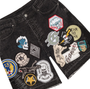 GODSPEED BLACK PATCHWORK V2 DENIM SHORTS