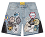 GODSPEED BLUE PATCHWORK V2 DENIM SHORTS