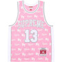 SUPREME X MITCHELL & NESS PINK MONOGRAM JERSEY