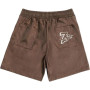 TRIPLE SEVENS BROWN NYLON BUTTON UP SHORTS