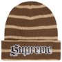 SUPREME BROWN METALLIC STRIPE BEANIE