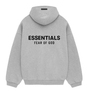 ESSENTIALS HEATHER GREY FLEECE HOODIE