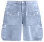 PRESTIGE BLUE DEERSKIN RHINESTONE SHORTS