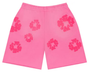 DENIM TEARS PINK MONO COTTON WREATH SWEAT SHORTS