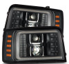 AlphaRex 92-96 Ford F-Series/Bronco LUXX-Series Proj Headlights Blk w/Actv Light SeqSig & SBDRL - 880268 Photo - Primary