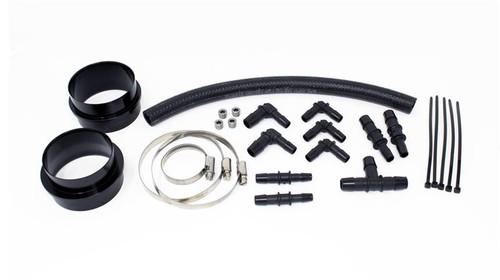 Torque Solution Turbo Inlet Hose Black (Recirc): 02-07 WRX / 04-20 STI / 05-09 Legacy GT (3in Inlet) - TS-SU-565-R Photo - Primary