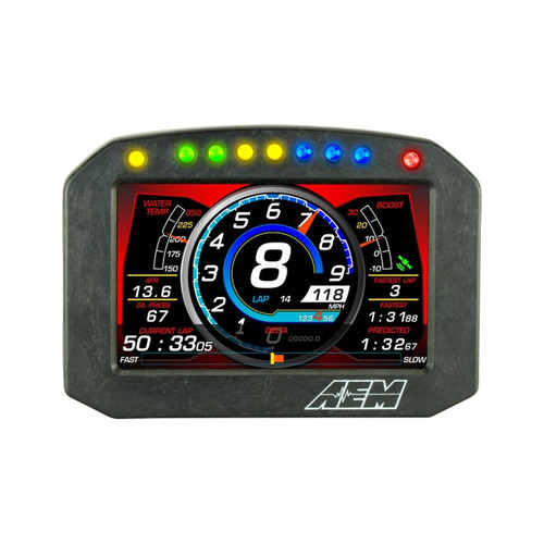 AEM CD-5LG Carbon Logging Flush Digital Dash Display w/ Internal 20Hz GPS & Antenna - 30-5603F Photo - out of package