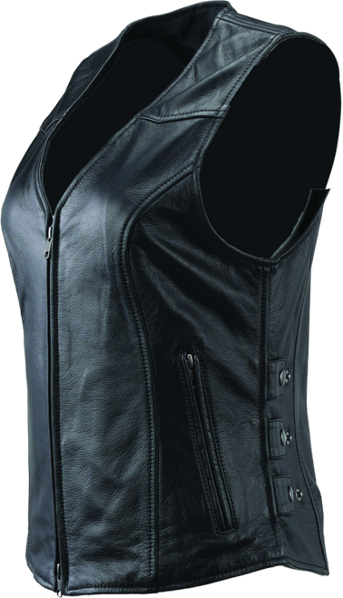 River Road Plains Leather Vest Black Womens - Small - 094412 User 1