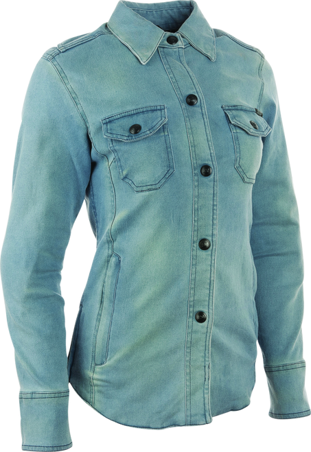 Speed and Strength Speed Society Armored Moto Shirt Denim Blue Womens - Medium - 892280 User 3