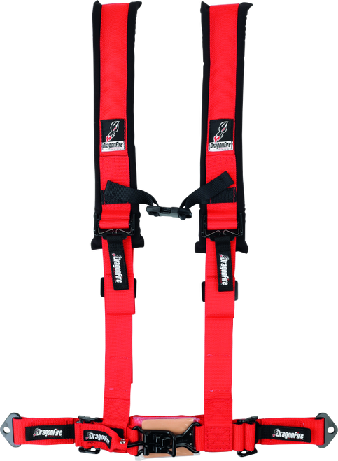 DragonFire Racing Harness- H-Style- 4-Point- 2in Buckle- Red - 521272 Photo - Primary