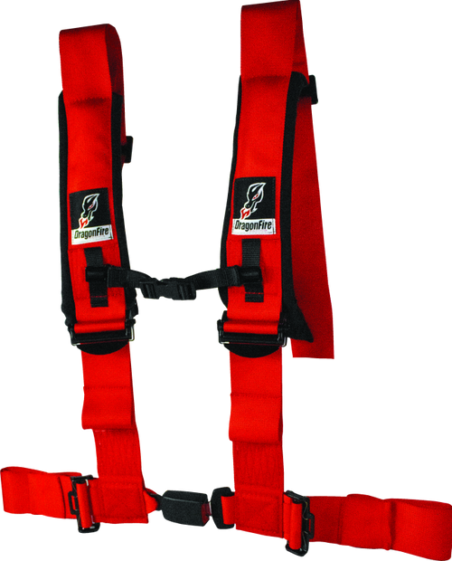 DragonFire Racing Harness- H-Style- 4-point- EZ-Adjust- 3in Buckle- Red - 522047 Photo - Primary