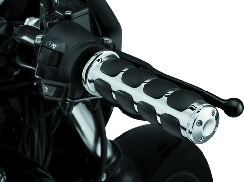 Kuryakyn Premium ISO Grips Without Throttle Boss Throttle-By-Wire Chrome - 6227 User 1