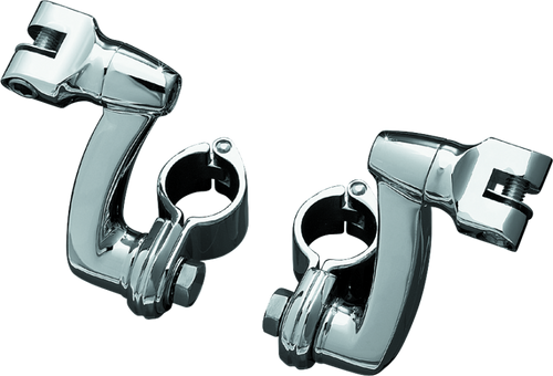 Kuryakyn Longhorn Offset Peg Mounts With 1-1/4inch Magnum Quick Clamp Chrome (Pair) - 7986 Photo - Primary
