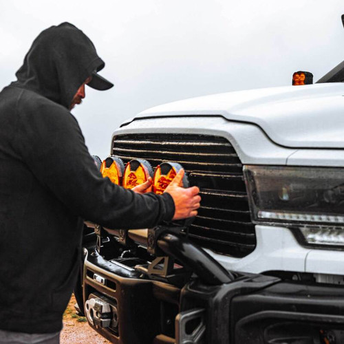 KC HiLiTES SlimLite 8in. LED Light Shield (Shield Only) - Amber - 5208 Photo - lifestyle view