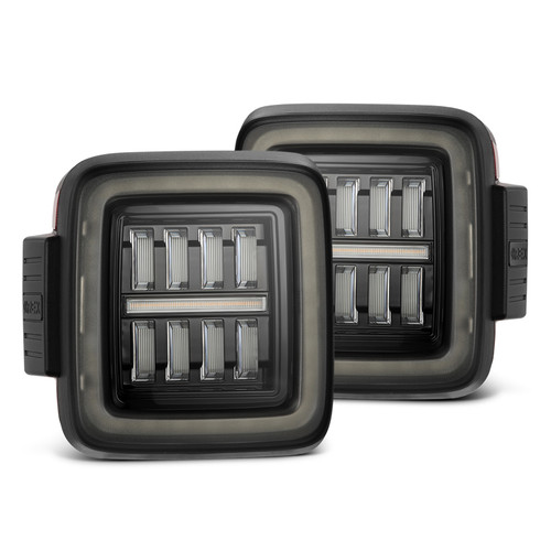 AlphaRex 18-23 Jeep Wrangler JL NOVA Prismatic LED Taillights Alpha-Black - 602010 Photo - Primary