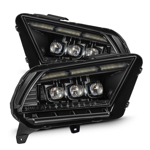 AlphaRex 13-14 Ford Mustang NOVA LED Proj Headlights Alpha-Blk w/Actv Light & Seq.Sig / SB DRL - 880488 Photo - Primary