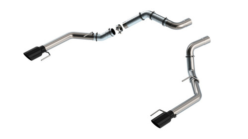 Borla 21-23 Ford Raptor 3in Connection Pipe 4.5in Tip - Black Chrome - 60727BC Photo - Primary
