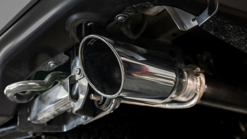 Borla 21-23 Ford Raptor 3in Connection Pipe 4.5in Tip - Black Chrome - 60727BC Photo - Close Up