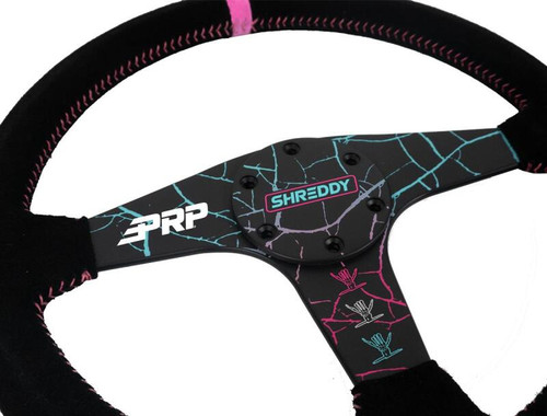 PRP Shreddy Flat Suede Steering Wheel - Cracked - SHRDYG255 Photo - Close Up