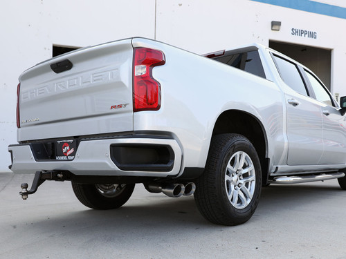 aFe Rebel XD Series 3 IN 304 Stainless Steel DPF-Back Exhaust w/Dual Polished Tips - 49-34145-P Photo - Mounted