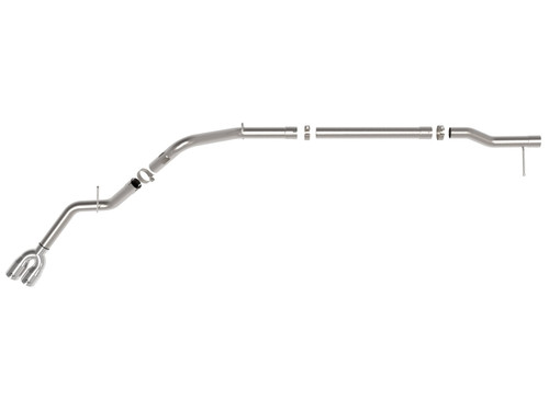 aFe Rebel XD Series 3 IN 304 Stainless Steel DPF-Back Exhaust w/Dual Polished Tips - 49-34145-P Photo - Unmounted