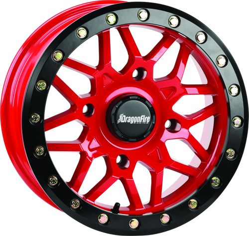 DragonFire Racing Typhon Wheel 15X7 4/137 5+2 +10 Machined Red - 523206 User 3
