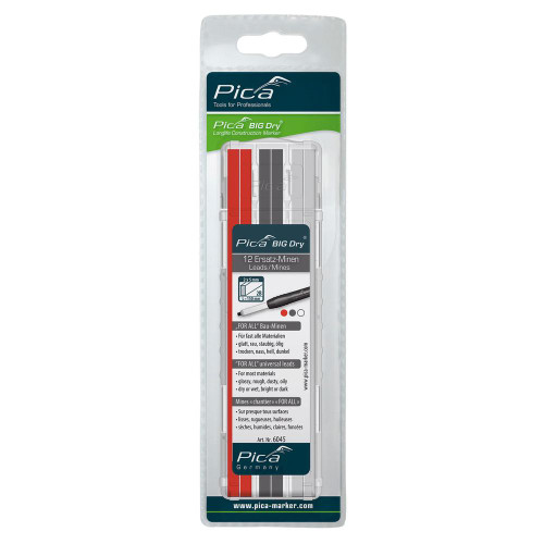 Pica - 6045 BIG Dry Graphite, White & Red Refill - PICA-6045