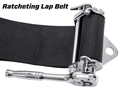 PRP 5.2 Cam-Lock Harness w/ Ratchet Lap Belt - Black - SB5.2CAMRT Photo - Close Up