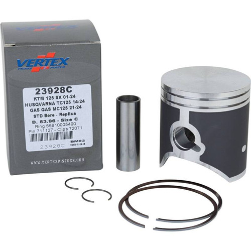 Vertex Piston 01-16 KTM 125 EXC 125cc Cast Replica Piston Kit - 23928C Photo - Primary