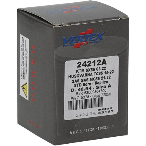 Vertex Piston 03-24 KTM 85 SX 85cc Cast Replica Piston Kit - 24212A Photo - Primary