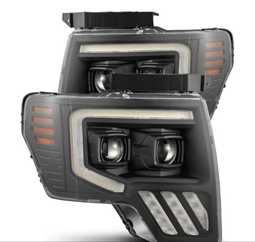 AlphaRex 09-14 Ford F-150 PRO-Series Projector Headlights Plank Style Black w/Activ Light/Seq Signal - 880481 Photo - Primary