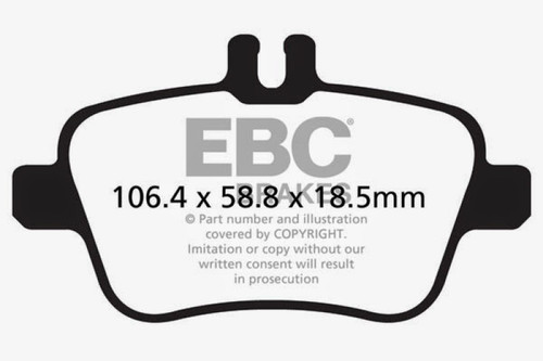 EBC 13+ Mercedes-Benz CLA250 2.0 Turbo Ultimax2 Rear Brake Pads - UD1646 Photo - Primary