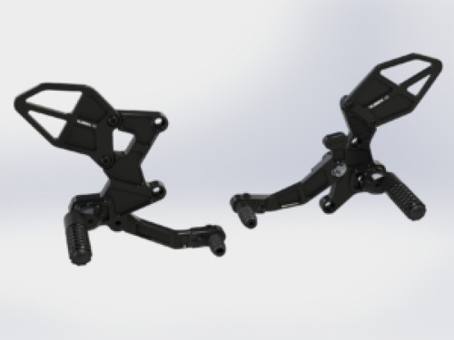 Vortex Racing 18-24 Kawasaki EX400 Ninja 400 R Rear Set- Black - RS433K Photo - Primary