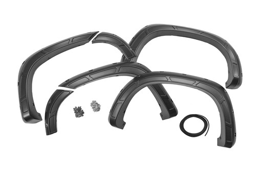 Rough Country-Fender Flares | Defender | GLT Glacier Blue | Chevy Silverado 1500 2WD/4WD (19-24)