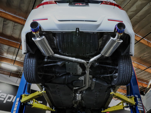 aFe 09-14 Acura TSX L4 2.4L Takeda 2-1/2in to 2-1/4in 304 SS Cat-Back Exhaust System w/BlueFlame Tip - 49-36629-L Photo - Mounted