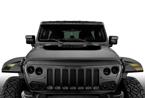 Oracle Jeep Wrangler JL/Gladiator JT Integrated Windhsiled LED Light Bar System - 5917-023 Photo - Mounted