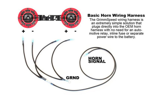 GrimmSpeed 02-14 Subaru WRX/STI Hella Horn Wiring Harness - 040005 Photo - Primary GrimmSpeed 02-14 Subaru WRX/STI Hella Horn Wiring Harness - 040005 Photo - Primary
