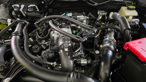 J&L 24-25 Ford Ranger 2.7L EcoBoost PCV Side Black Anodized - 3099P-B Photo - Mounted