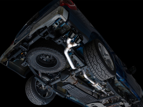 AWE 21-25 Ford F150 (14th Gen Reg Cab) Cat-Back Exhaust - 4.5in Dual Side Exit Diamond Black Tips - 3015-33145 Photo - Mounted