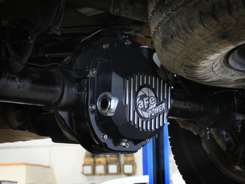 aFe 90-14 Ford F-150 Rear Differential Cover - Black w/ Machined Fins - 46-71410B Photo - Mounted