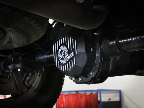 aFe 90-14 Ford F-150 Rear Differential Cover - Black w/ Machined Fins - 46-71410B Photo - Mounted