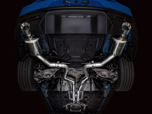 AWE 2024 Ford Mustang GT Fastback S650 RWD Touring Catback Exhaust w/ Dual Chrome Silver Tips - 3015-32650 Photo - Mounted