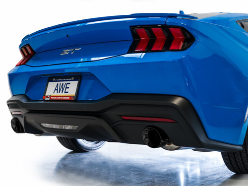 AWE 2024 Ford Mustang GT Fastback S650 RWD Touring Catback Exhaust w/ Dual Diamond Black Tips - 3015-33650 Photo - Mounted
