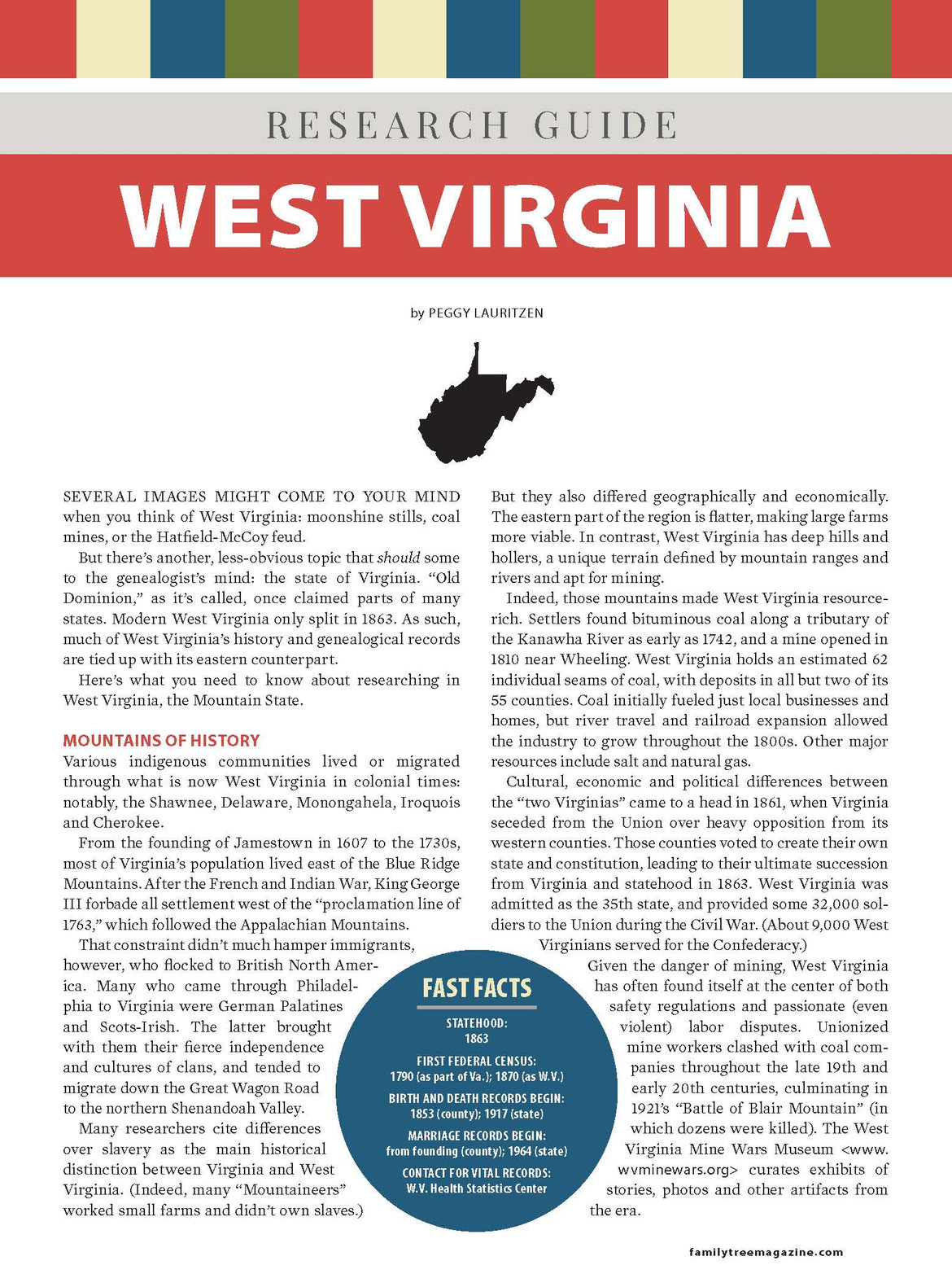 West Virginia Research Guide Digital Download - Family Tree Magazine