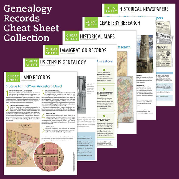 Genealogy Records Cheat Sheet Collection - product cover