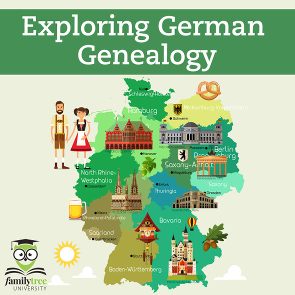 map of Germany with historical places drawn in