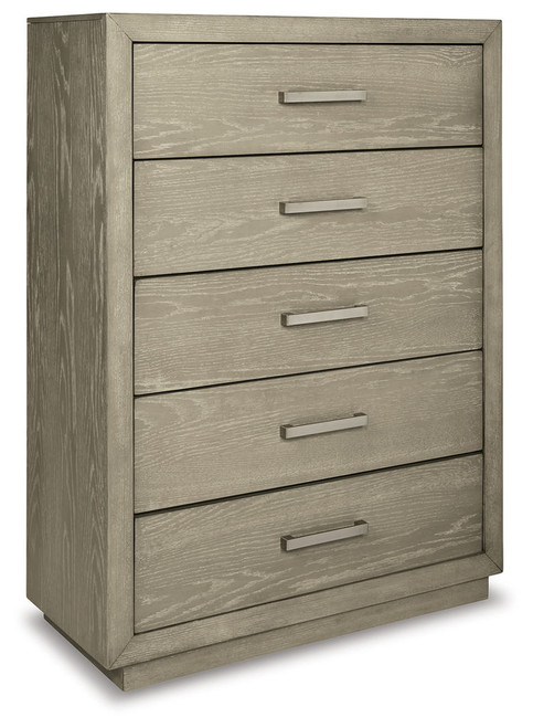 Fawnburg - Gray - Five Drawer Chest
