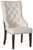 Hillcott - Dark Brown / Beige - Dining Uph Arm Chair