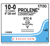 Ethicon 1713G PROLENE® Polypropylene Suture, Non-Absorbable, SABRELOC - Straight Transchamber, STC-6 16mm STC-6 16mm Straight, Blue Monofilament, 8" ˜ 20cm, Size: 10-0, Box of 12